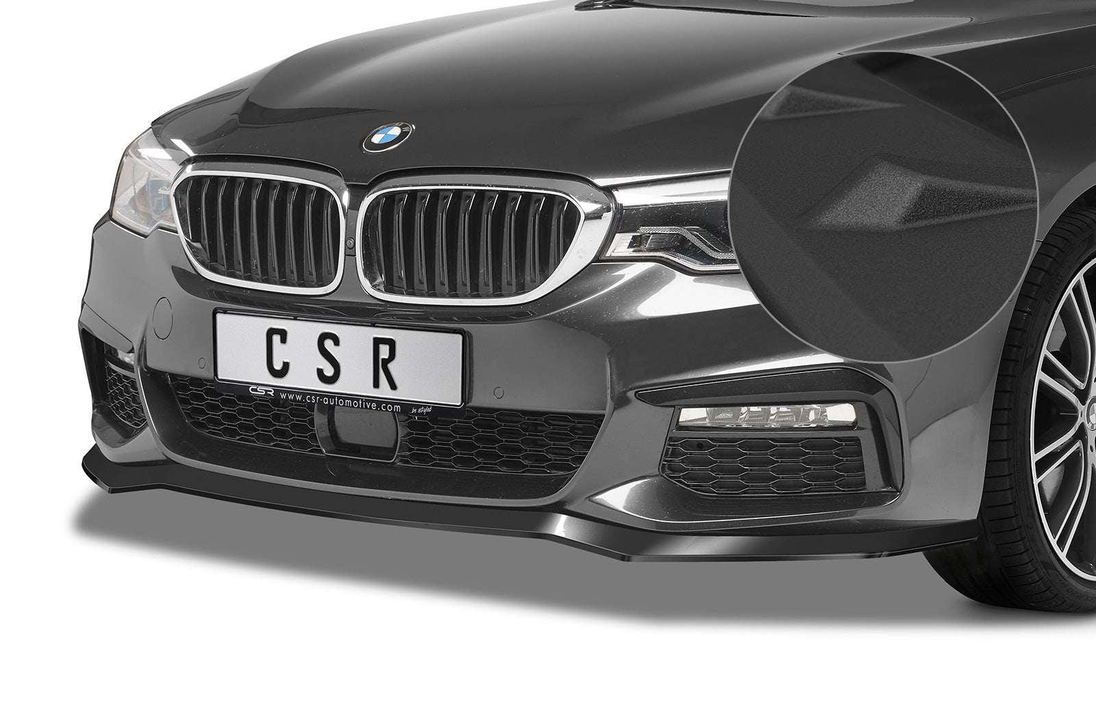 CSR Frontspoiler | Cup-Spoilerlippe mit ABE für BMW 5er G30/G31 M-Paket CSL564-S Strukturiert schwarz matt (keine Lackierung erforderlich)