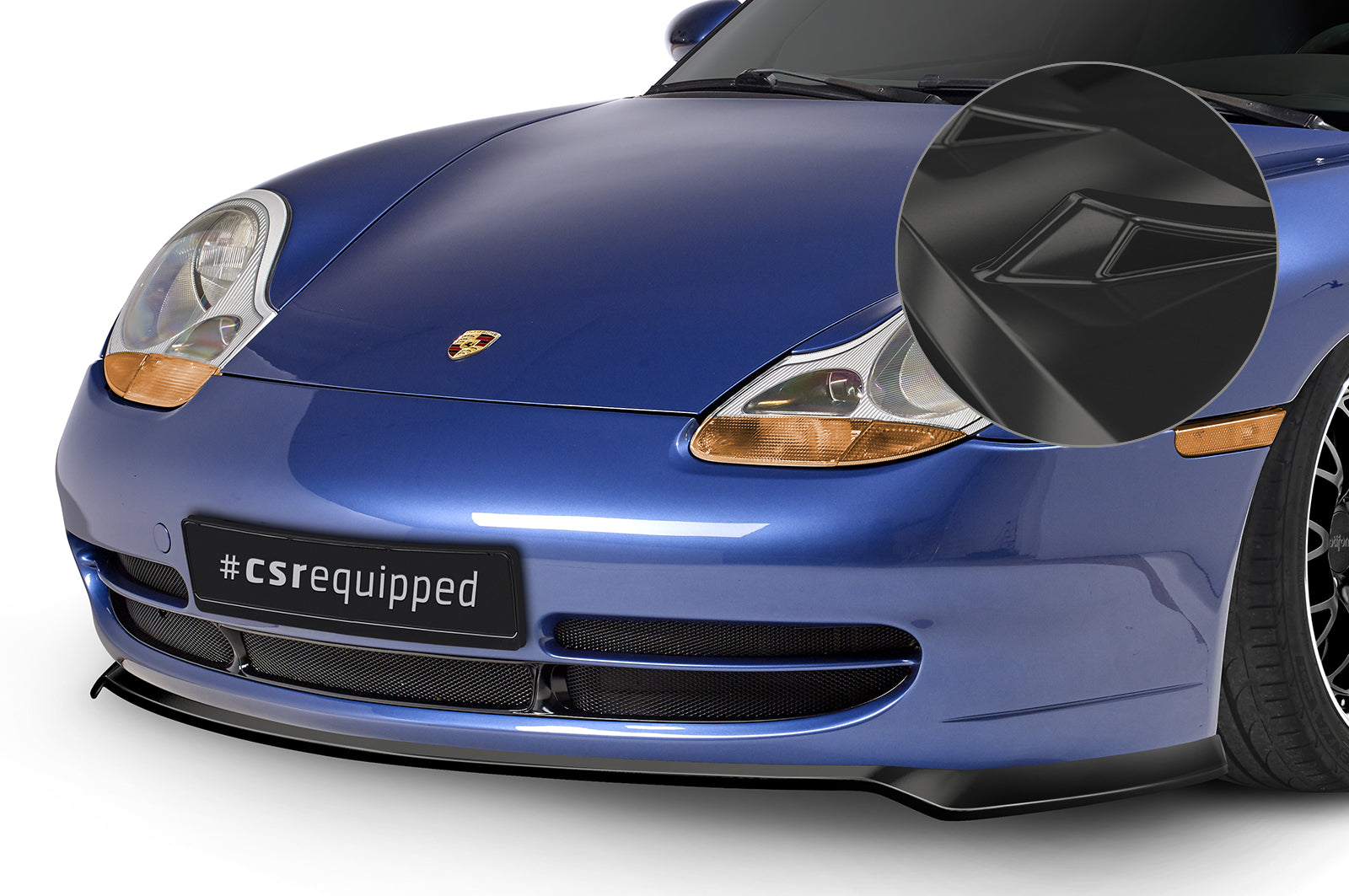 CSR Frontspoiler | Cup-Spoilerlippe mit ABE für Porsche 911/996 CSL565-G Glossy schwarz Hochglanz (keine Lackierung erforderlich)