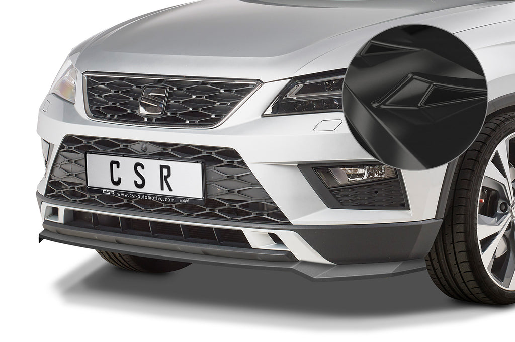 CSR Frontspoiler | Cup-Spoilerlippe mit ABE für Seat Ateca (Typ 5FP, KH7) CSL567-G Glossy schwarz Hochglanz (keine Lackierung erforderlich)
