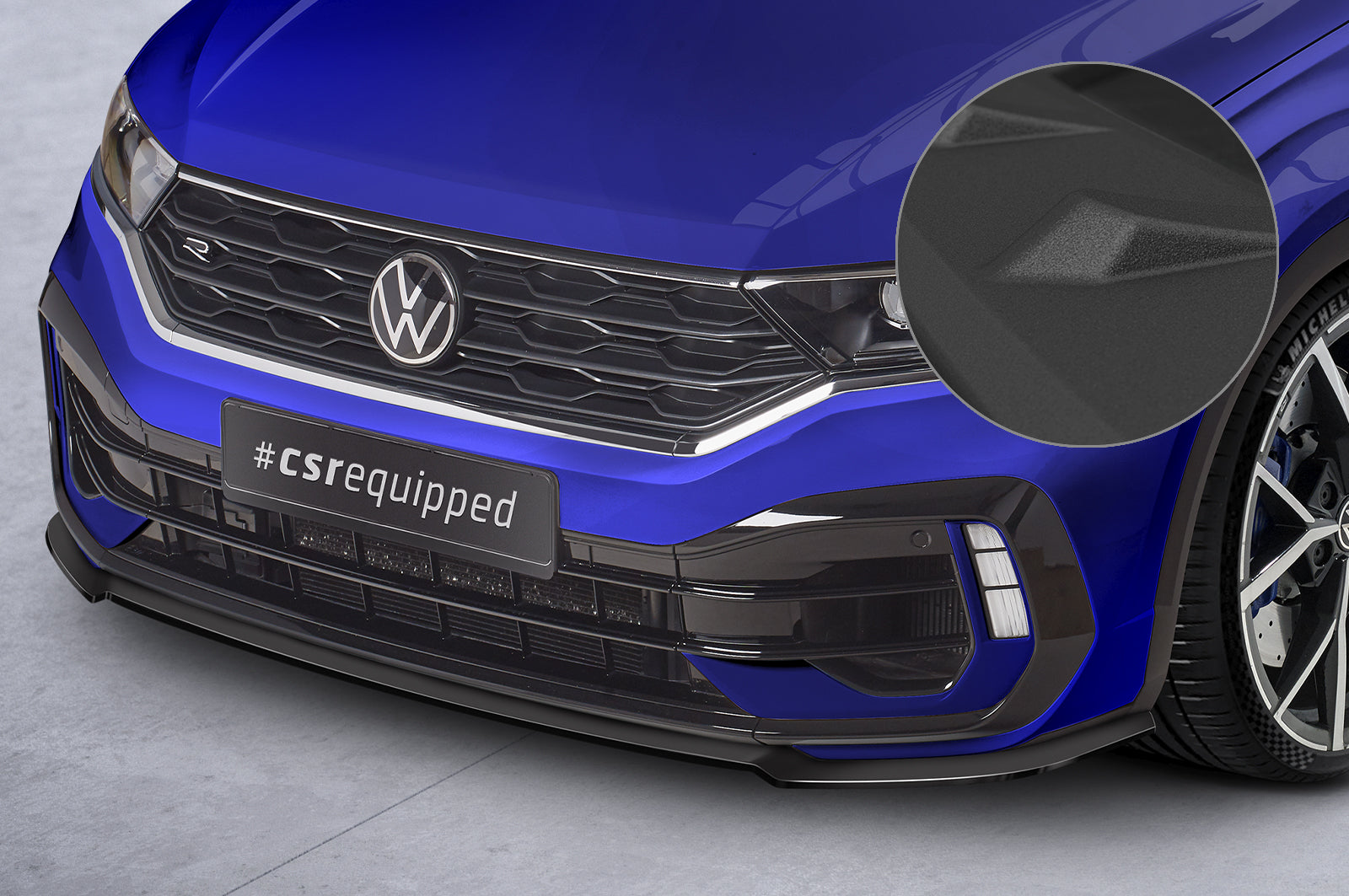 CSR Frontspoiler | Cup-Spoilerlippe mit ABE für VW T-Roc (A1) R CSL568-S Strukturiert schwarz matt (keine Lackierung erforderlich)