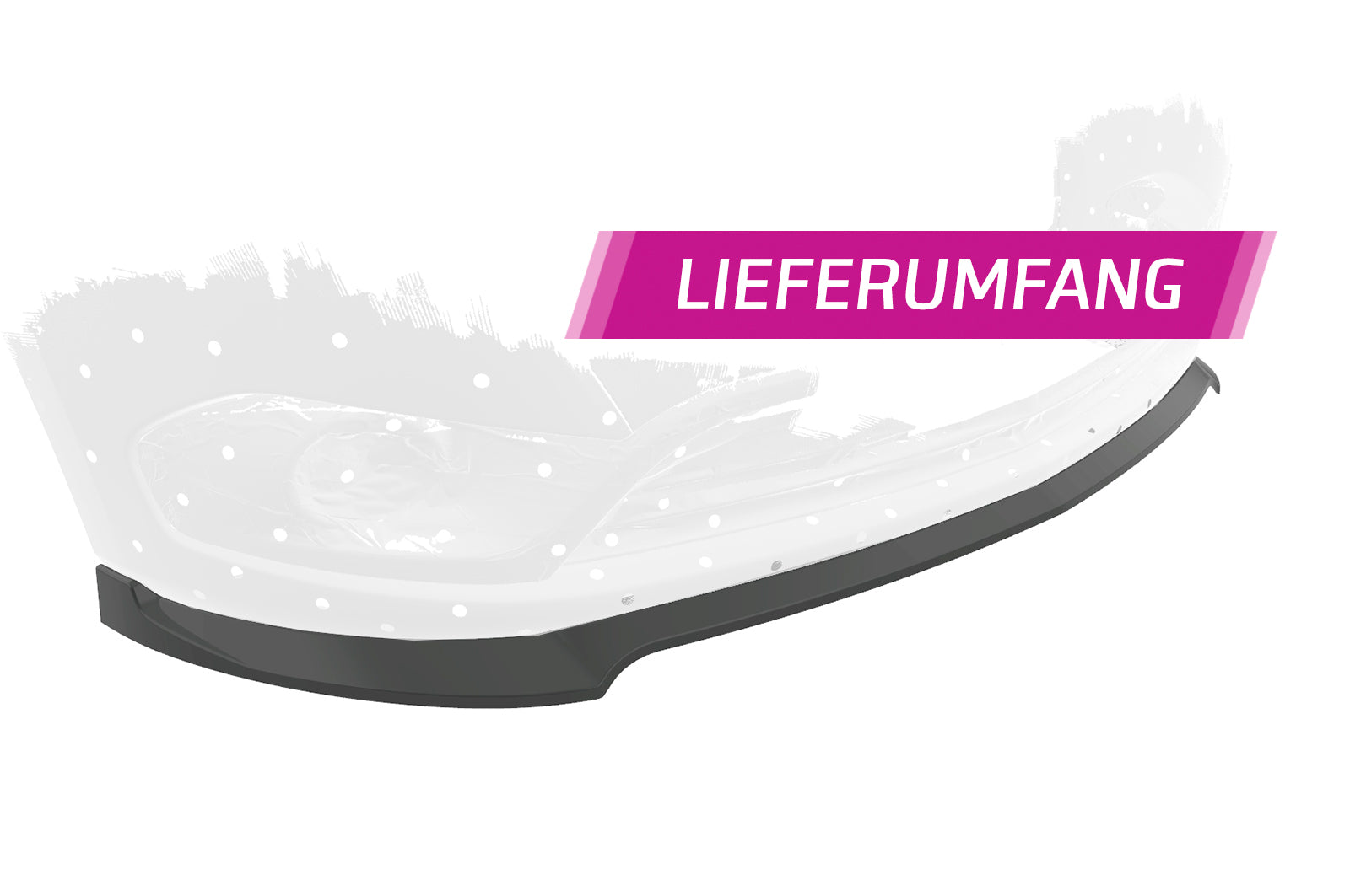 CSR Frontspoiler | Cup-Spoilerlippe mit ABE für Mercedes-Benz Citan W415 CSL569-G Glossy schwarz Hochglanz (keine Lackierung erforderlich)