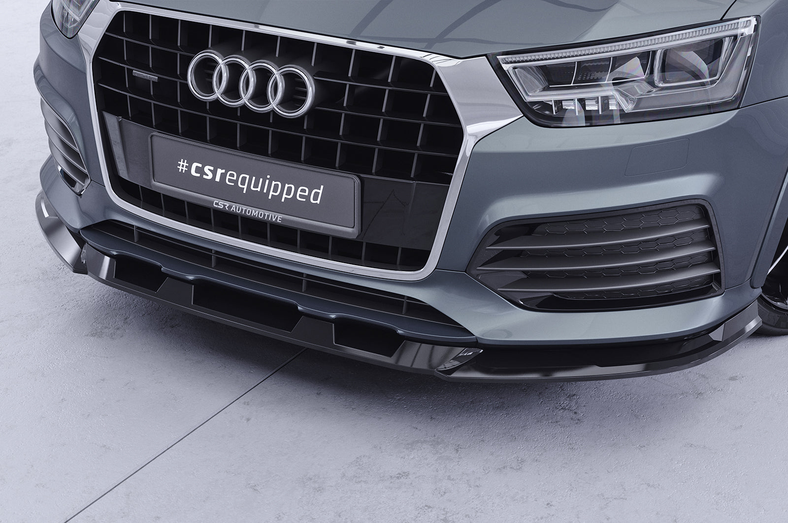 CSR Frontspoiler | Cup-Spoilerlippe mit ABE für Audi Q3 (8U) CSL570-C Carbon Look Hochglanz (keine Lackierung erforderlich)