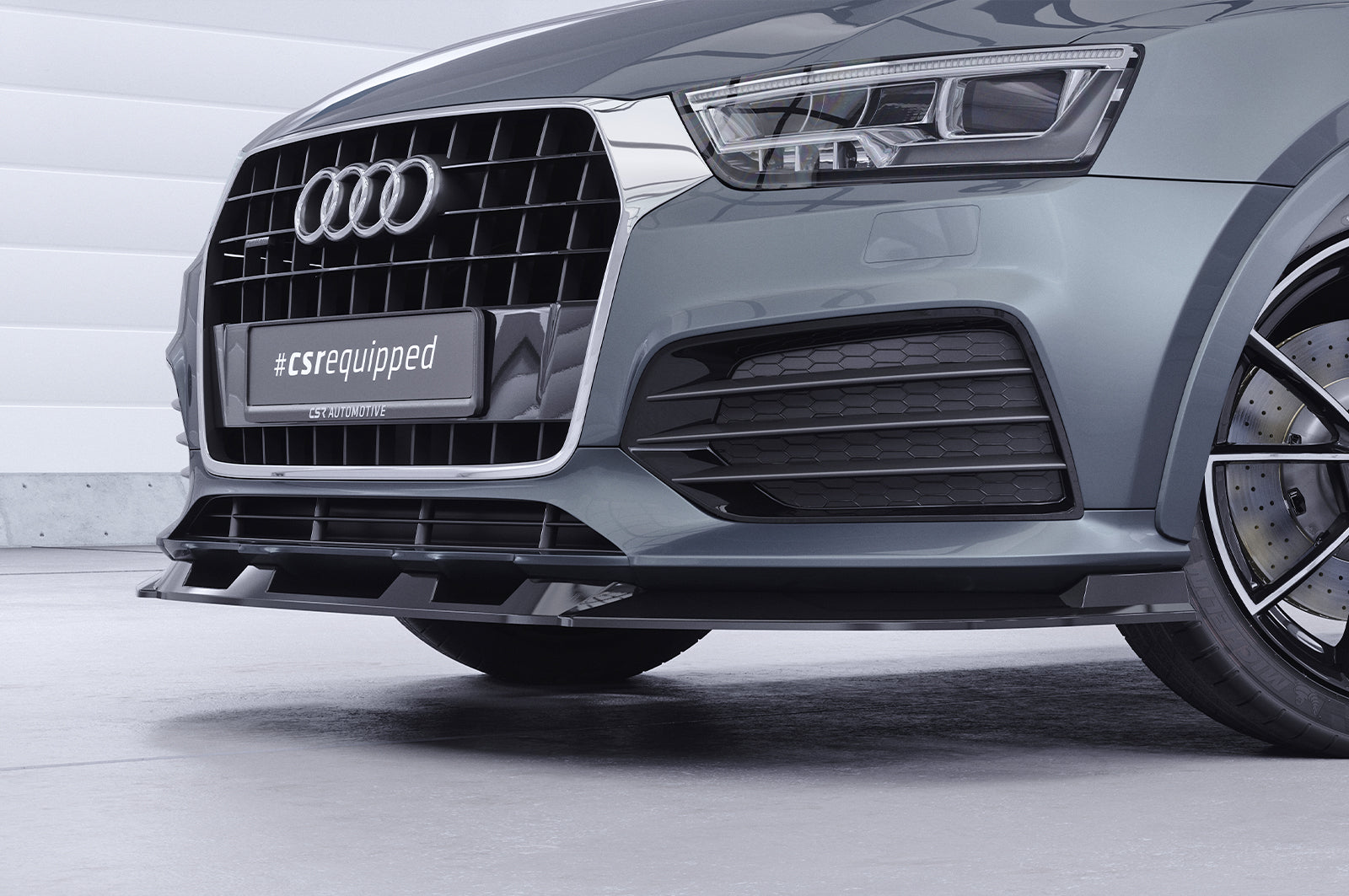 CSR Frontspoiler | Cup-Spoilerlippe mit ABE für Audi Q3 (8U) CSL570-S Strukturiert schwarz matt (keine Lackierung erforderlich)