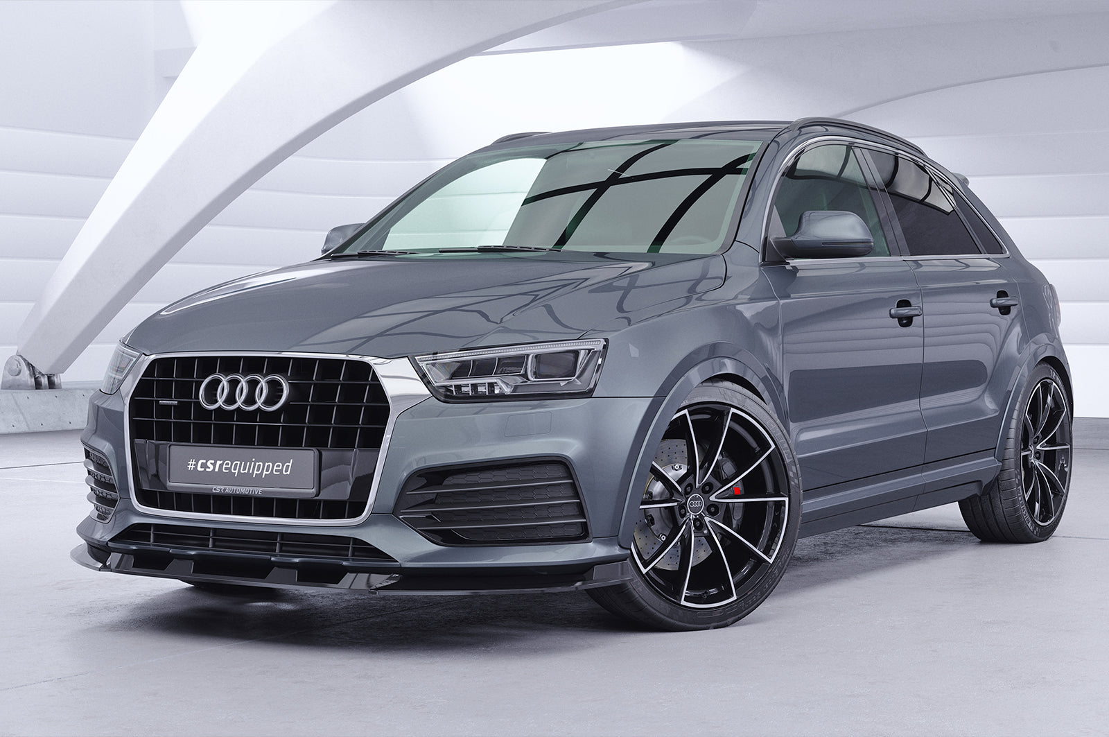 CSR Frontspoiler | Cup-Spoilerlippe mit ABE für Audi Q3 (8U) CSL570-C Carbon Look Hochglanz (keine Lackierung erforderlich)