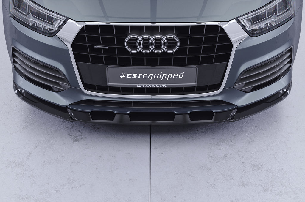 CSR Frontspoiler | Cup-Spoilerlippe mit ABE für Audi Q3 (8U) CSL570-C Carbon Look Hochglanz (keine Lackierung erforderlich)
