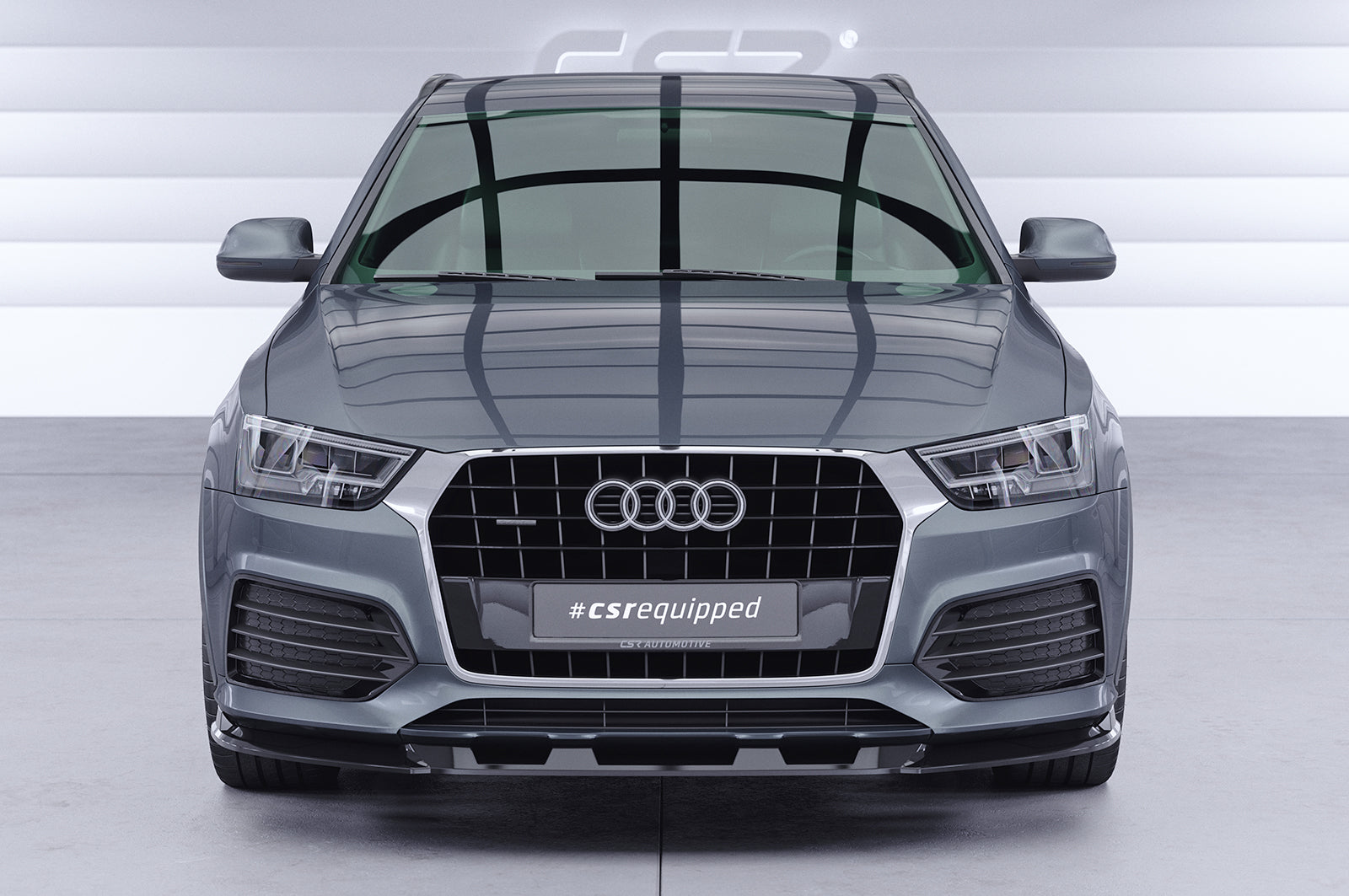 CSR Frontspoiler | Cup-Spoilerlippe mit ABE für Audi Q3 (8U) CSL570-C Carbon Look Hochglanz (keine Lackierung erforderlich)