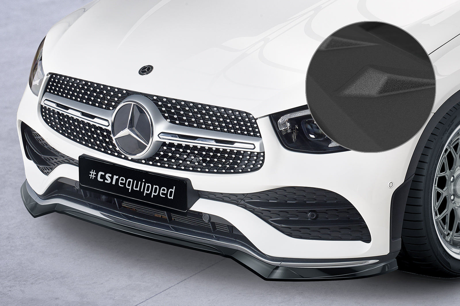 CSR Frontspoiler | Cup-Spoilerlippe mit ABE für Mercedes-Benz GLC (C253/X253) AMG-Line CSL573-S Strukturiert schwarz matt (keine Lackierung erforderlich)