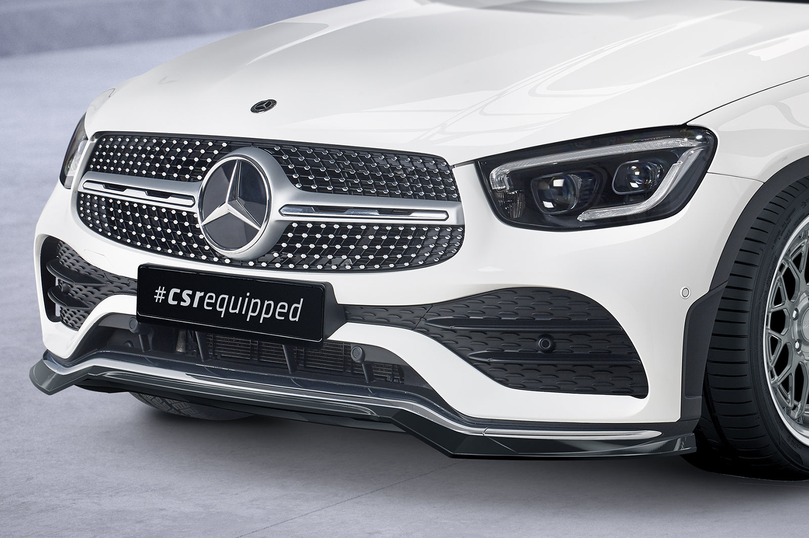CSR Frontspoiler | Cup-Spoilerlippe mit ABE für Mercedes-Benz GLC (C253/X253) AMG-Line CSL573-S Strukturiert schwarz matt (keine Lackierung erforderlich)