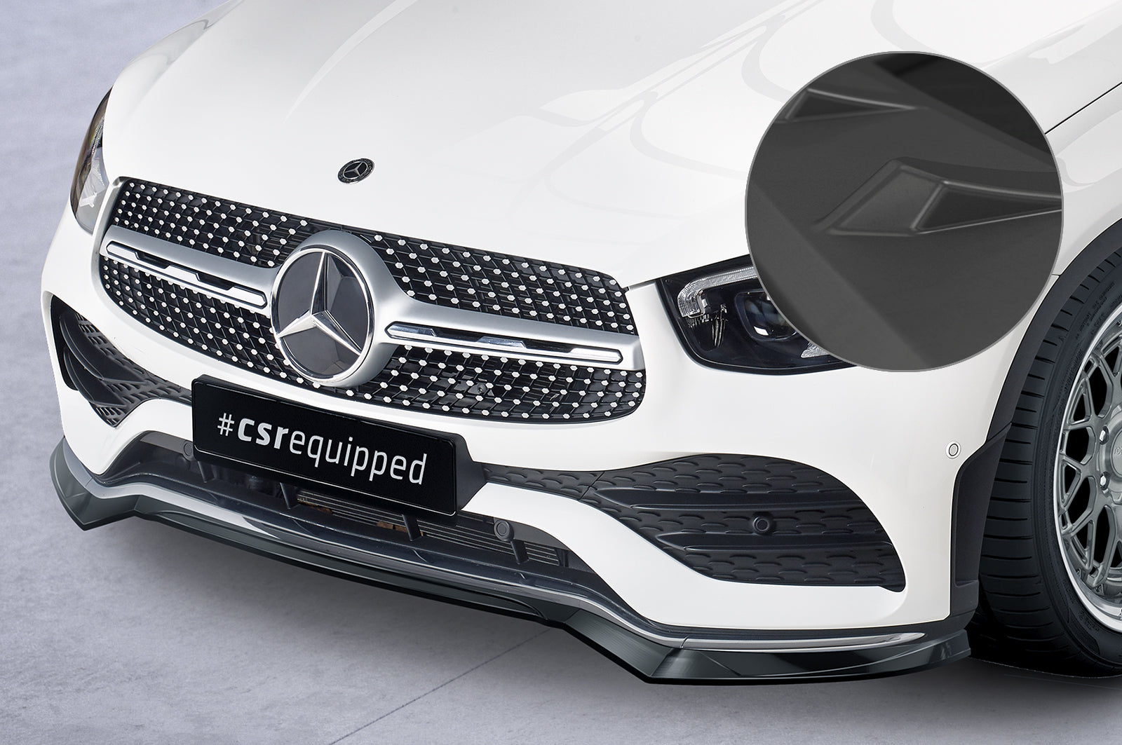 CSR Frontspoiler | Cup-Spoilerlippe mit ABE für Mercedes-Benz GLC (C253/X253) AMG-Line CSL573-L Unlackiert roh (Lackierung erforderlich)