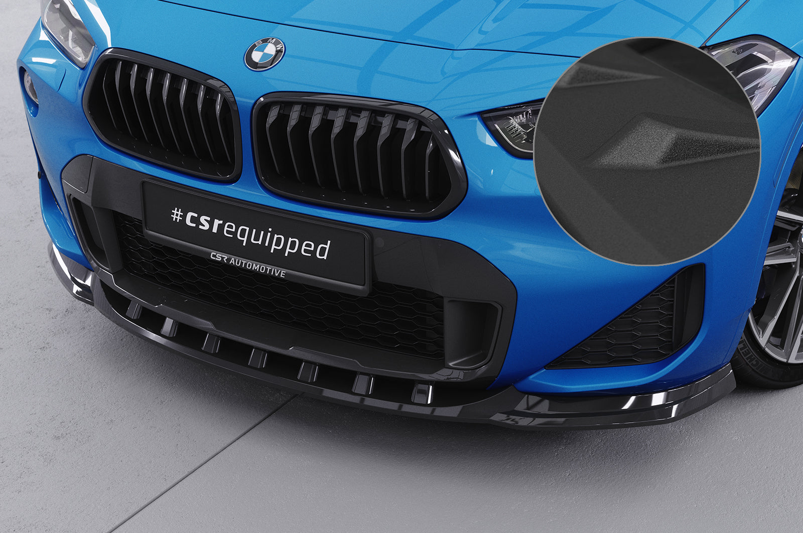 CSR Frontspoiler | Cup-Spoilerlippe mit ABE für BMW X2 F39 M-Paket CSL574-S Strukturiert schwarz matt (keine Lackierung erforderlich)