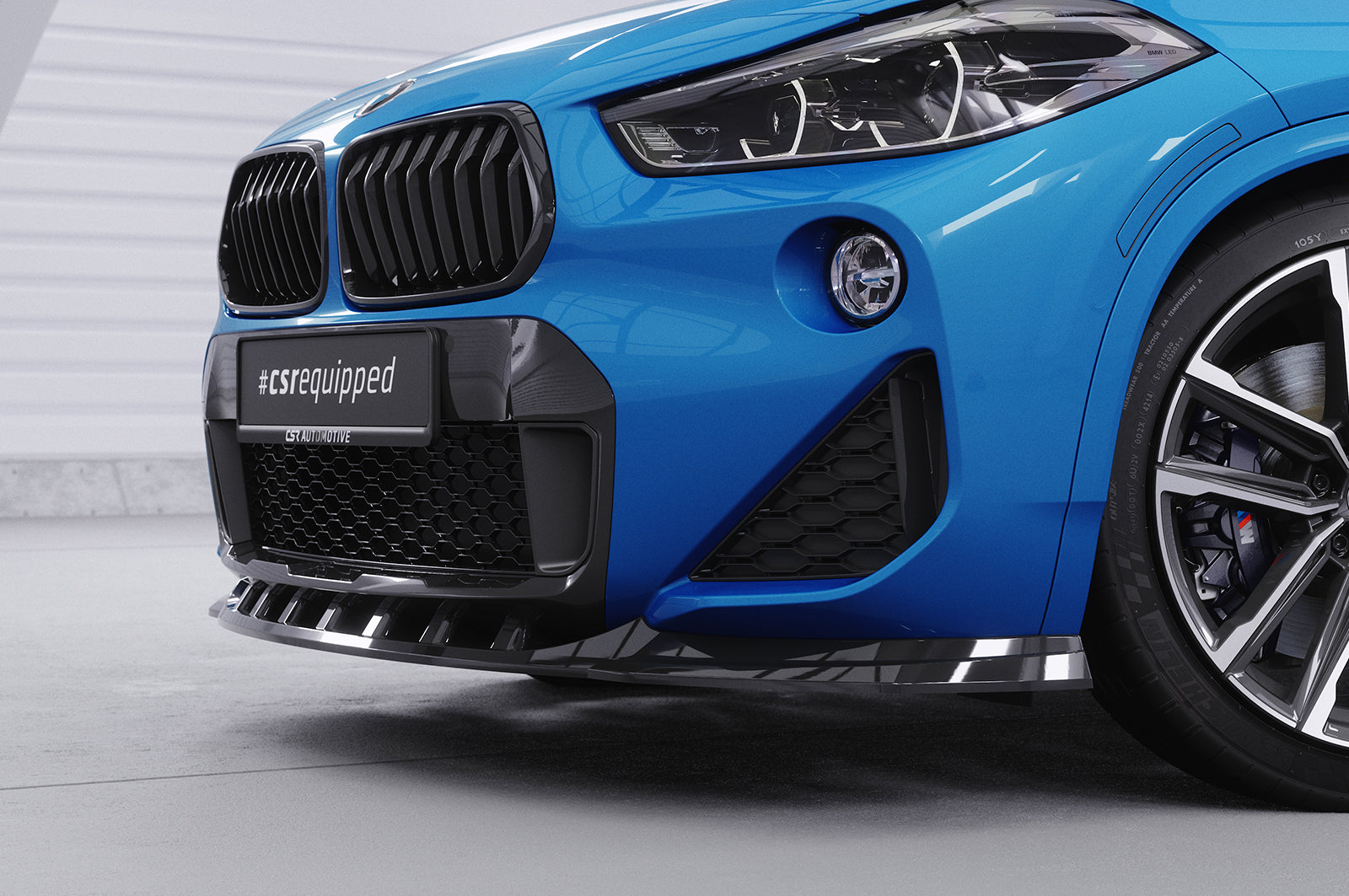 CSR Frontspoiler | Cup-Spoilerlippe mit ABE für BMW X2 F39 M-Paket CSL574-S Strukturiert schwarz matt (keine Lackierung erforderlich)
