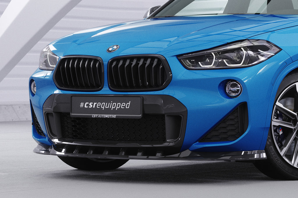 CSR Frontspoiler | Cup-Spoilerlippe mit ABE für BMW X2 F39 M-Paket CSL574-G Glossy schwarz Hochglanz (keine Lackierung erforderlich)