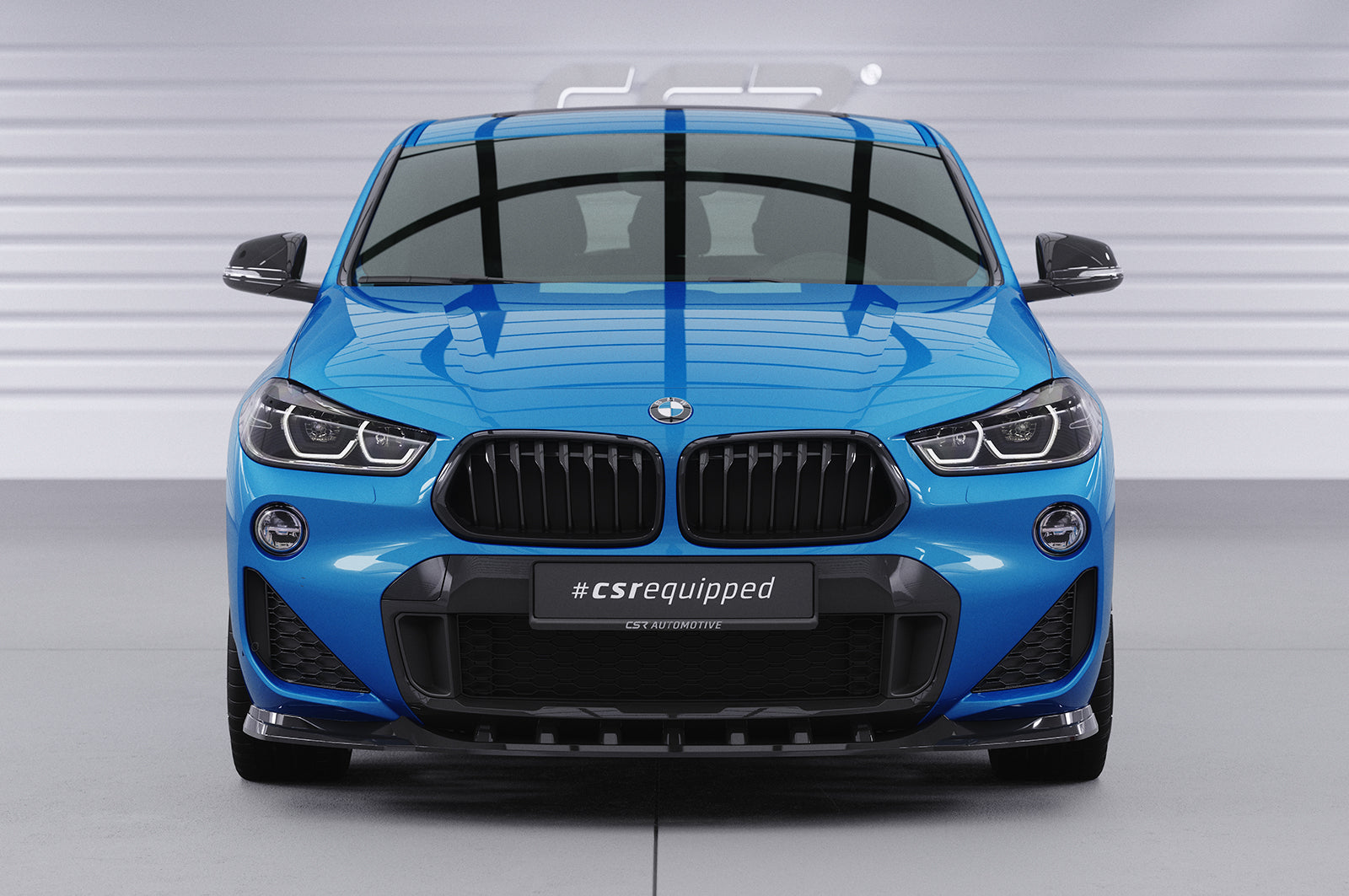 CSR Frontspoiler | Cup-Spoilerlippe mit ABE für BMW X2 F39 M-Paket CSL574-G Glossy schwarz Hochglanz (keine Lackierung erforderlich)