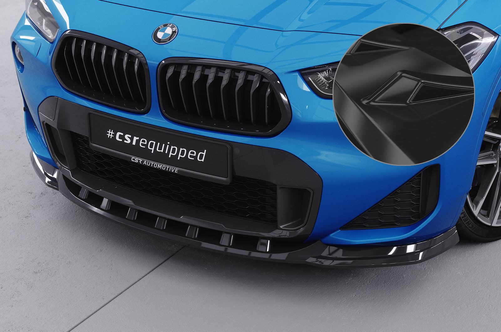 CSR Frontspoiler | Cup-Spoilerlippe mit ABE für BMW X2 F39 M-Paket CSL574-G Glossy schwarz Hochglanz (keine Lackierung erforderlich)