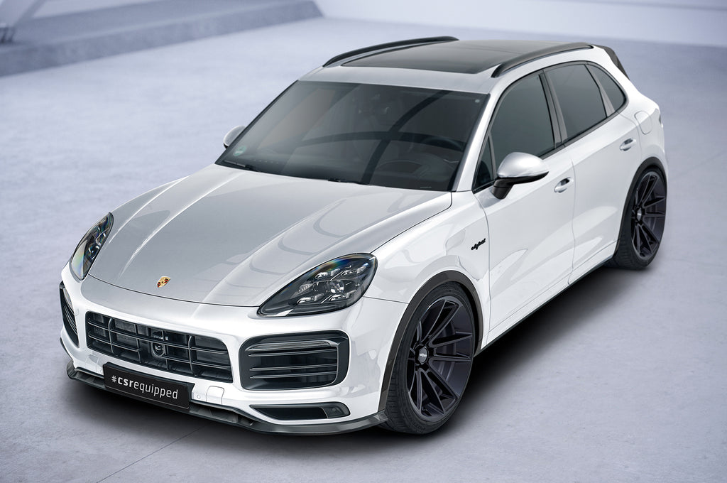 CSR Frontspoiler | Cup-Spoilerlippe mit ABE für Porsche Cayenne P0536/9YA CSL576-S Strukturiert schwarz matt (keine Lackierung erforderlich)
