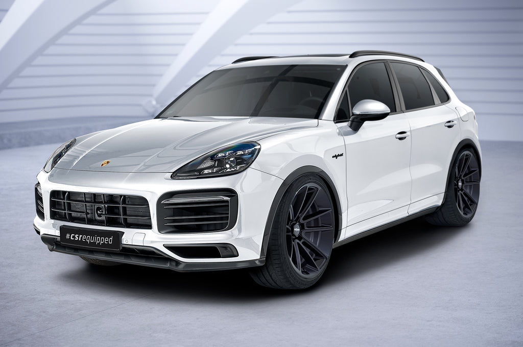 CSR Frontspoiler | Cup-Spoilerlippe mit ABE für Porsche Cayenne P0536/9YA CSL576-S Strukturiert schwarz matt (keine Lackierung erforderlich)