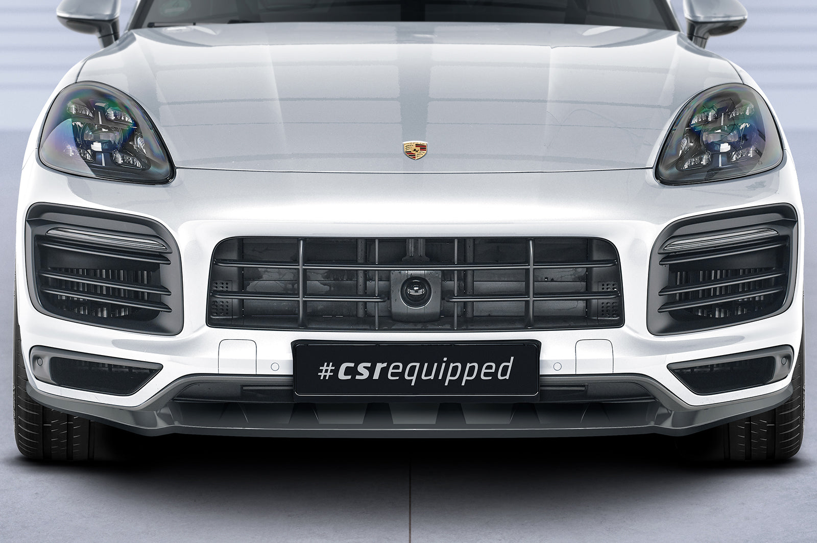 CSR Frontspoiler | Cup-Spoilerlippe mit ABE für Porsche Cayenne P0536/9YA CSL576-S Strukturiert schwarz matt (keine Lackierung erforderlich)