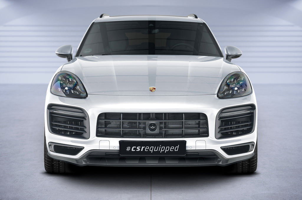 CSR Frontspoiler | Cup-Spoilerlippe mit ABE für Porsche Cayenne P0536/9YA CSL576-S Strukturiert schwarz matt (keine Lackierung erforderlich)