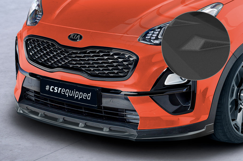 CSR Frontspoiler | Cup-Spoilerlippe mit ABE für Kia Sportage QLE CSL577-S Strukturiert schwarz matt (keine Lackierung erforderlich)