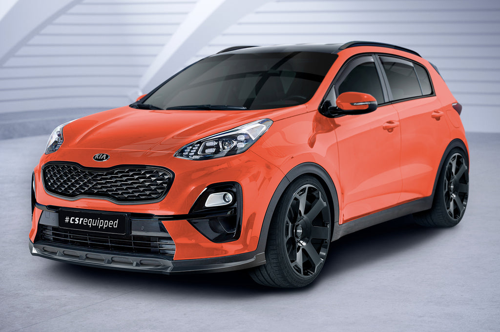 CSR Frontspoiler | Cup-Spoilerlippe mit ABE für Kia Sportage QLE CSL577-C Carbon Look Hochglanz (keine Lackierung erforderlich)