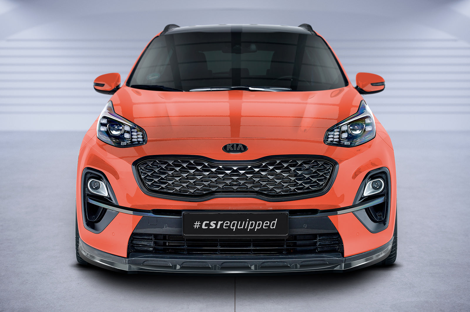 CSR Frontspoiler | Cup-Spoilerlippe mit ABE für Kia Sportage QLE CSL577-S Strukturiert schwarz matt (keine Lackierung erforderlich)