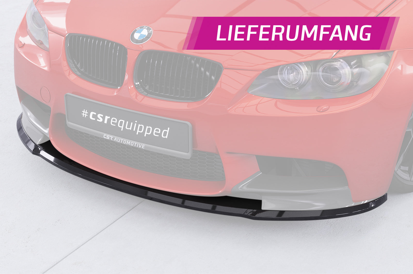 CSR Frontspoiler | Cup-Spoilerlippe mit ABE für BMW M3 E90/E92/E93 CSL579-C Carbon Look Hochglanz (keine Lackierung erforderlich)