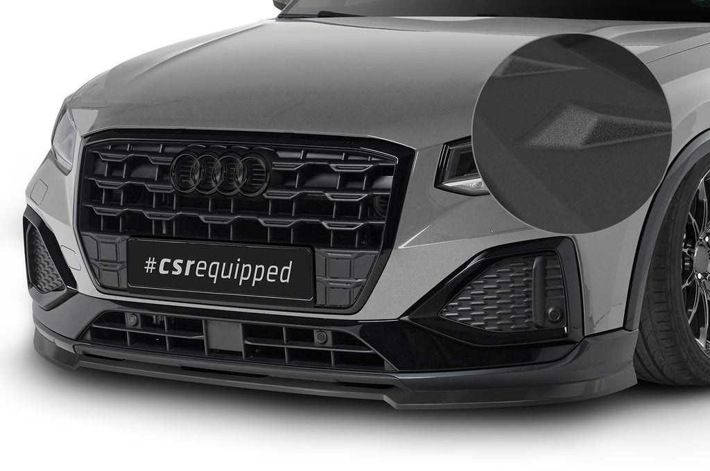 CSR Frontspoiler | Cup-Spoilerlippe mit ABE für Audi Q2 (GA) CSL580-S Strukturiert schwarz matt (keine Lackierung erforderlich)