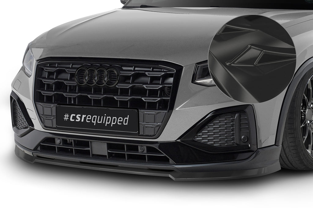 CSR Frontspoiler | Cup-Spoilerlippe mit ABE für Audi Q2 (GA) CSL580-G Glossy schwarz Hochglanz (keine Lackierung erforderlich)