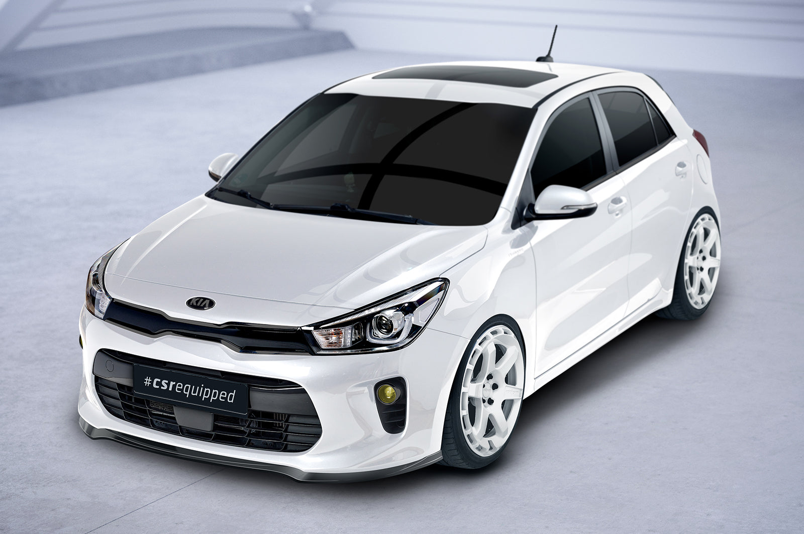 CSR Frontspoiler | Cup-Spoilerlippe mit ABE für Kia Rio 4 (YB) CSL585-L Unlackiert roh (Lackierung erforderlich)