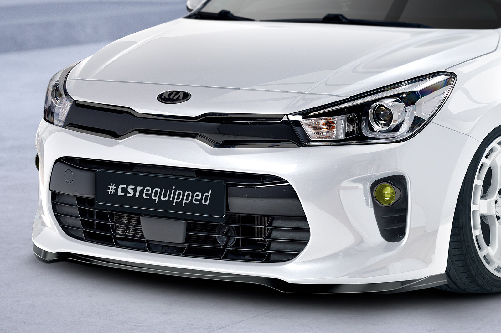 CSR Frontspoiler | Cup-Spoilerlippe mit ABE für Kia Rio 4 (YB) CSL585-C Carbon Look Hochglanz (keine Lackierung erforderlich)