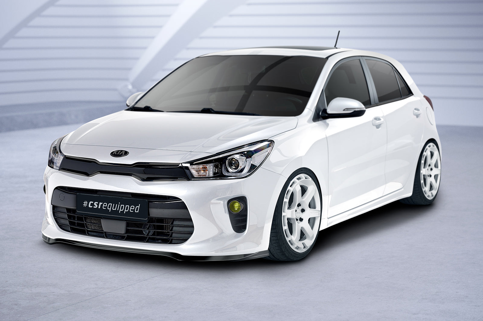 CSR Frontspoiler | Cup-Spoilerlippe mit ABE für Kia Rio 4 (YB) CSL585-G Glossy schwarz Hochglanz (keine Lackierung erforderlich)