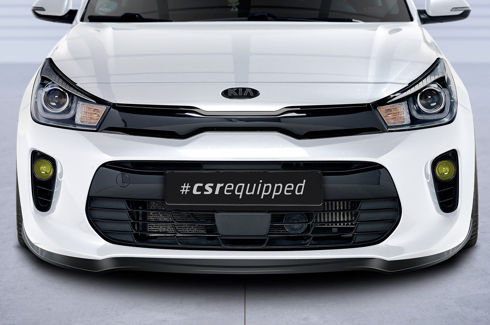 CSR Frontspoiler | Cup-Spoilerlippe mit ABE für Kia Rio 4 (YB) CSL585-G Glossy schwarz Hochglanz (keine Lackierung erforderlich)