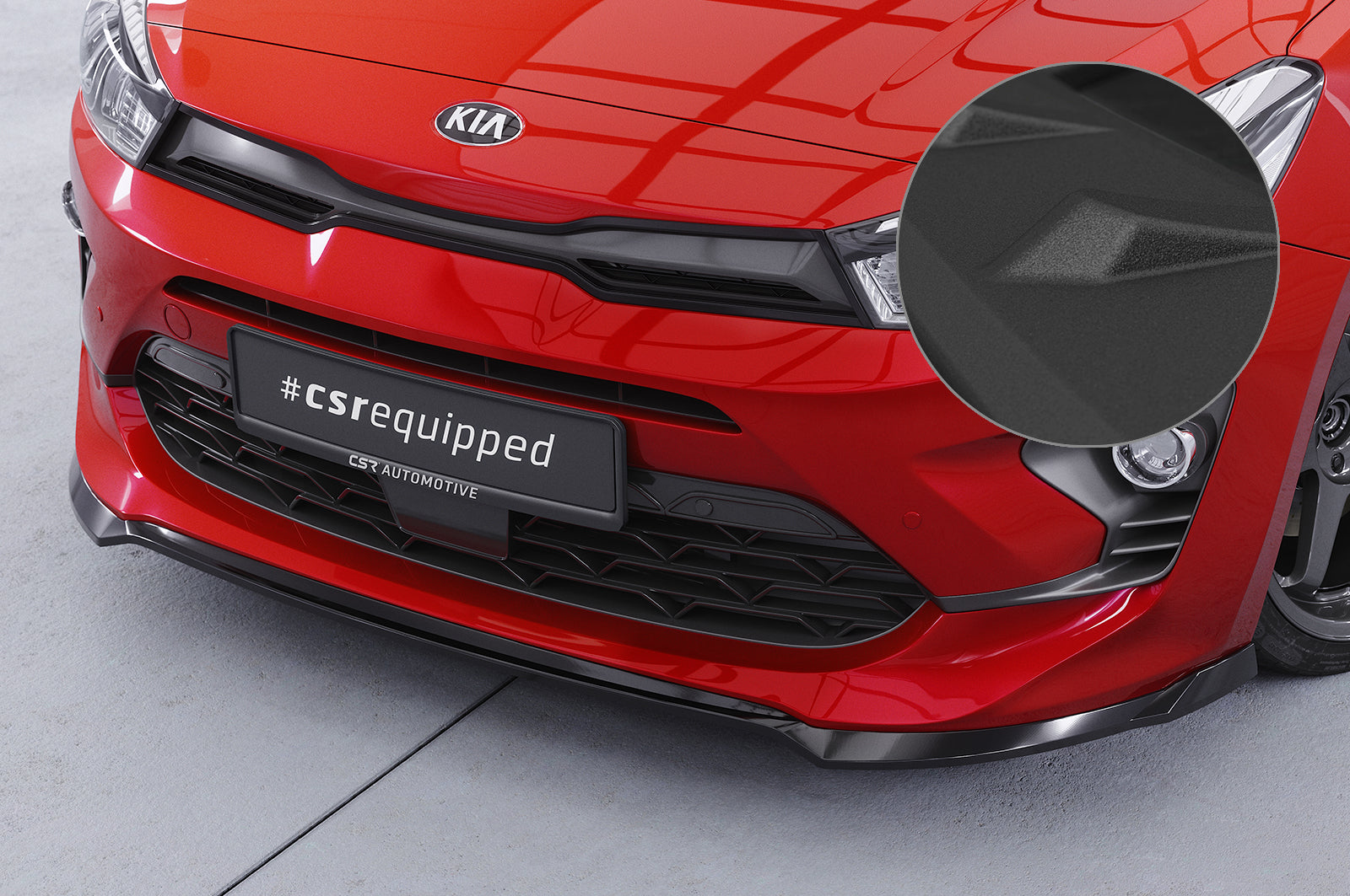 CSR Frontspoiler | Cup-Spoilerlippe mit ABE für Kia Rio 4 (YB) Facelift CSL586-S Strukturiert schwarz matt (keine Lackierung erforderlich)