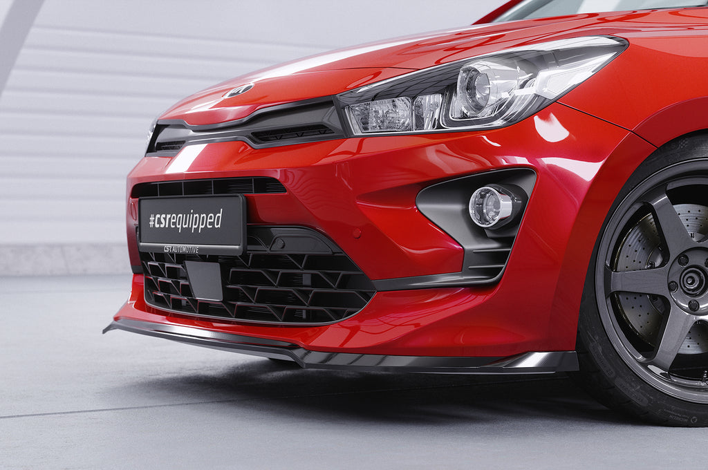 CSR Frontspoiler | Cup-Spoilerlippe mit ABE für Kia Rio 4 (YB) Facelift CSL586-C Carbon Look Hochglanz (keine Lackierung erforderlich)