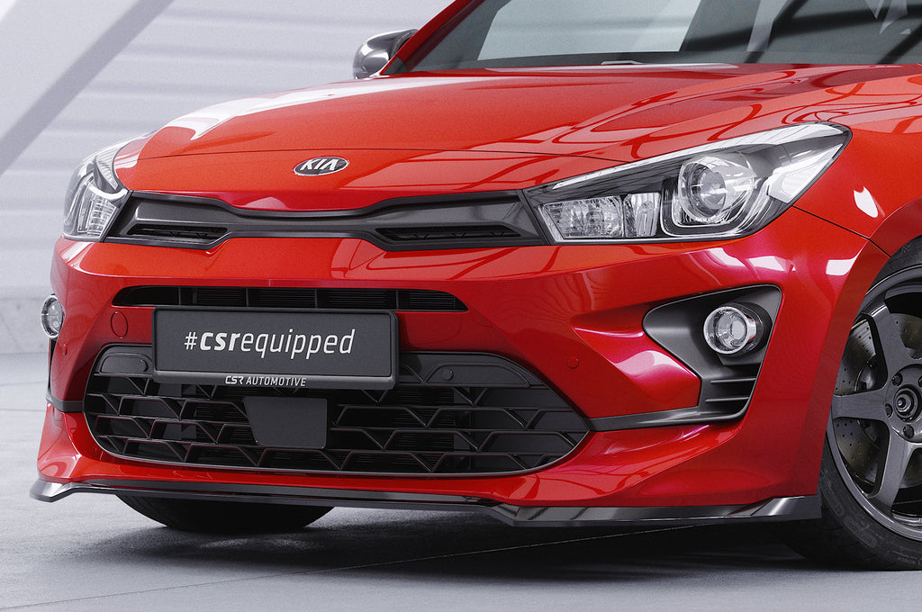 CSR Frontspoiler | Cup-Spoilerlippe mit ABE für Kia Rio 4 (YB) Facelift CSL586-C Carbon Look Hochglanz (keine Lackierung erforderlich)