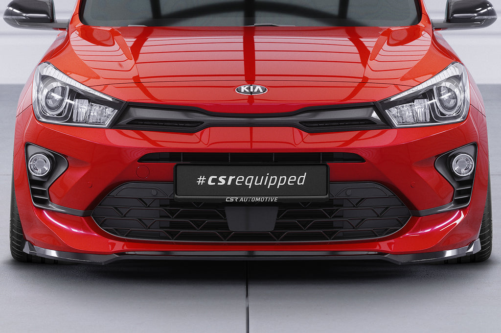 CSR Frontspoiler | Cup-Spoilerlippe mit ABE für Kia Rio 4 (YB) Facelift CSL586-C Carbon Look Hochglanz (keine Lackierung erforderlich)