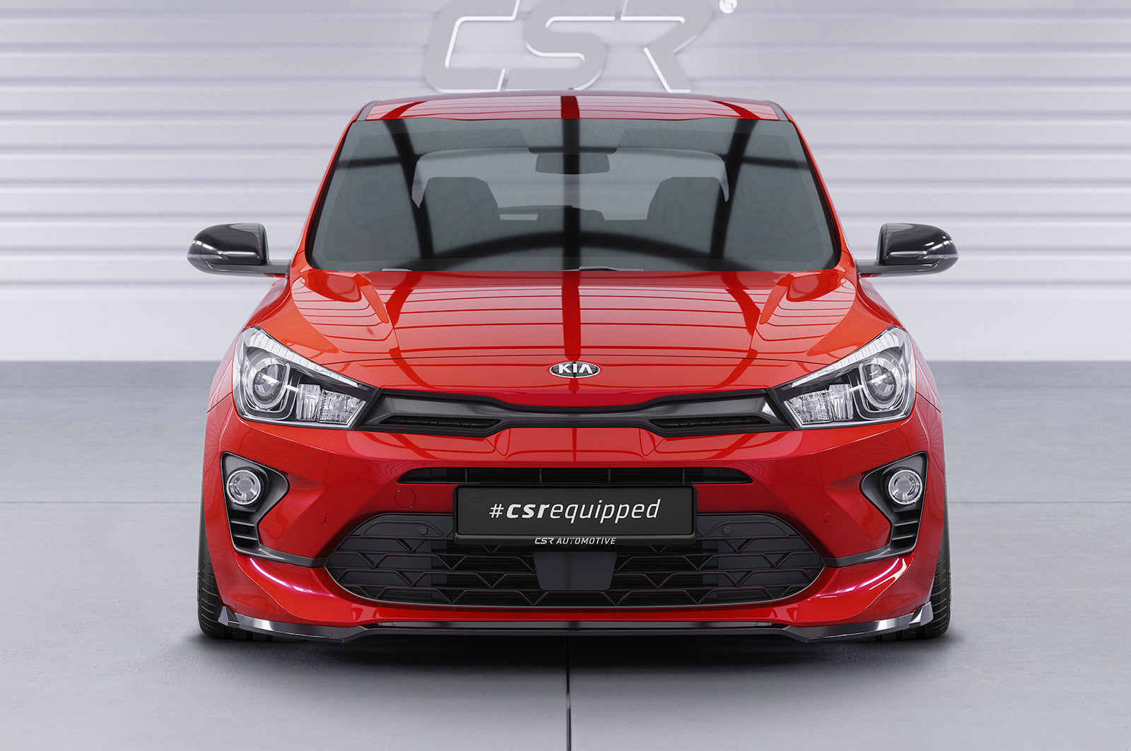 CSR Frontspoiler | Cup-Spoilerlippe mit ABE für Kia Rio 4 (YB) Facelift CSL586-G Glossy schwarz Hochglanz (keine Lackierung erforderlich)