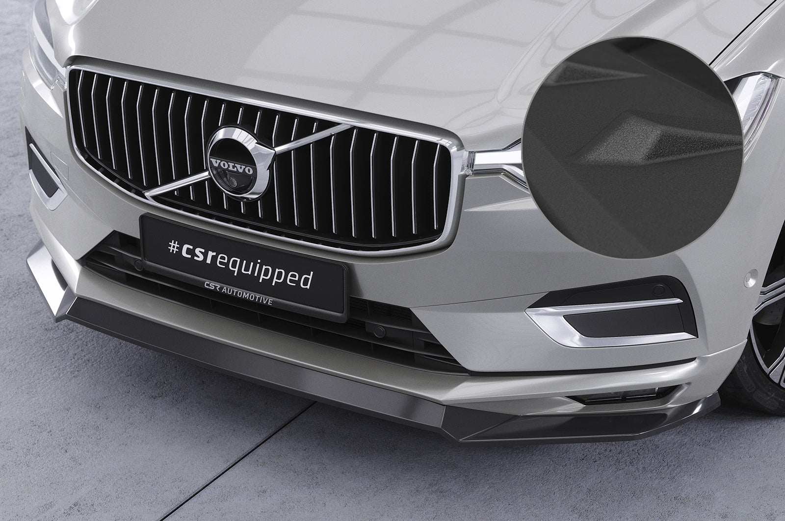 CSR Frontspoiler | Cup-Spoilerlippe mit ABE für Volvo XC60 II (SPA) CSL587-S Strukturiert schwarz matt (keine Lackierung erforderlich)