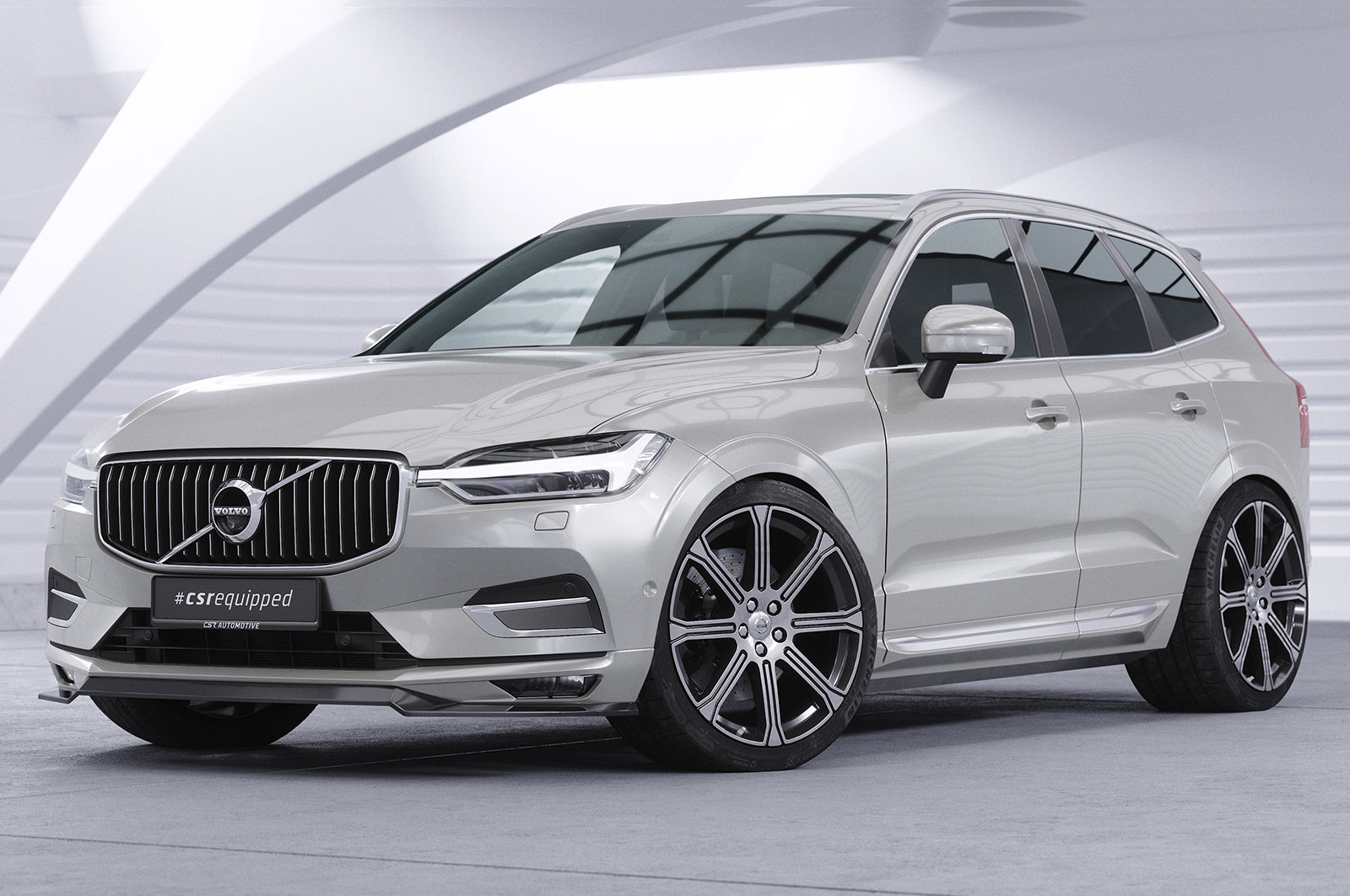 CSR Frontspoiler | Cup-Spoilerlippe mit ABE für Volvo XC60 II (SPA) CSL587-L Unlackiert roh (Lackierung erforderlich)