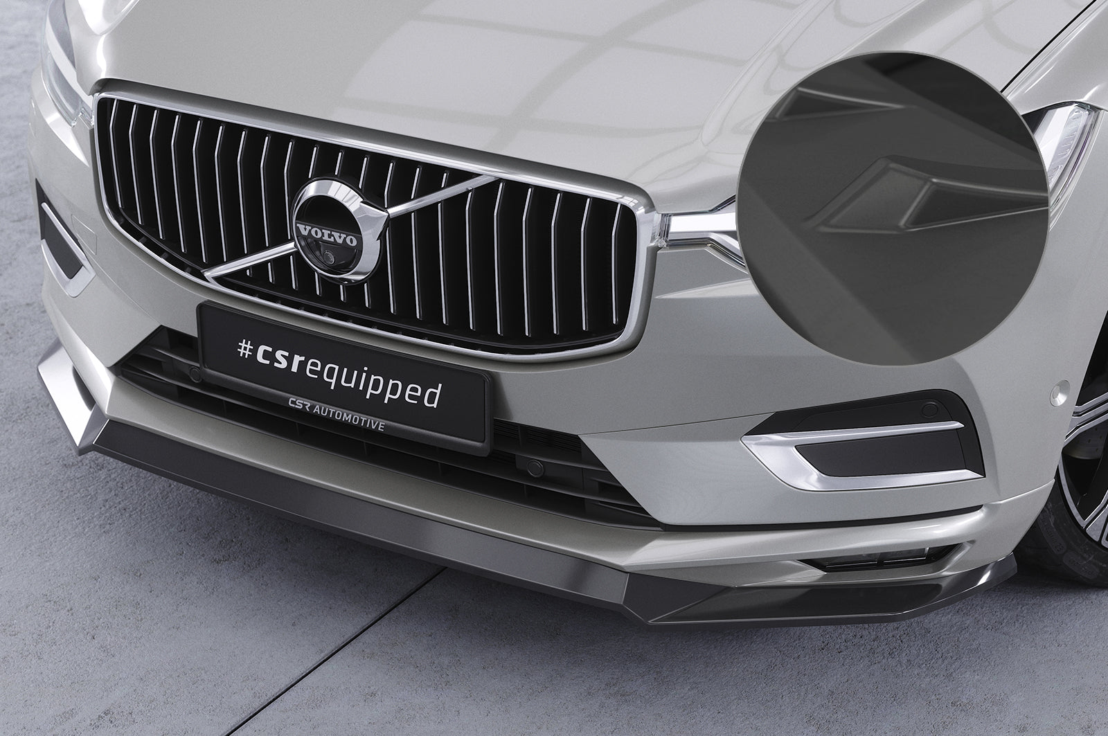 CSR Frontspoiler | Cup-Spoilerlippe mit ABE für Volvo XC60 II (SPA) CSL587-L Unlackiert roh (Lackierung erforderlich)