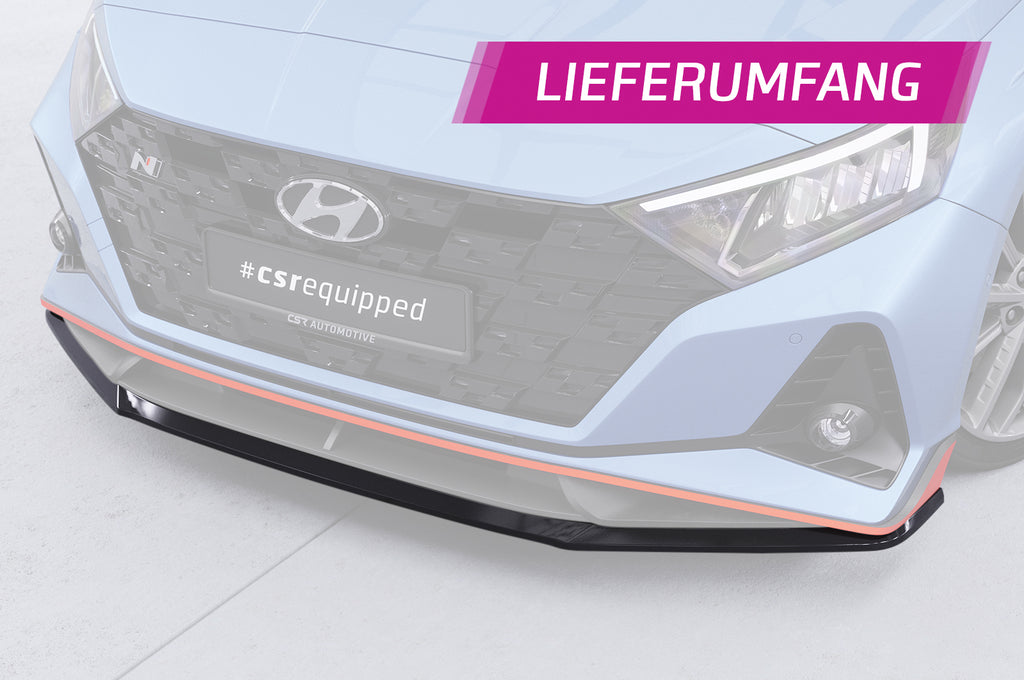 CSR Frontspoiler | Cup-Spoilerlippe mit ABE für Hyundai I20 (BC3) N / N-Line CSL588-S Strukturiert schwarz matt (keine Lackierung erforderlich)