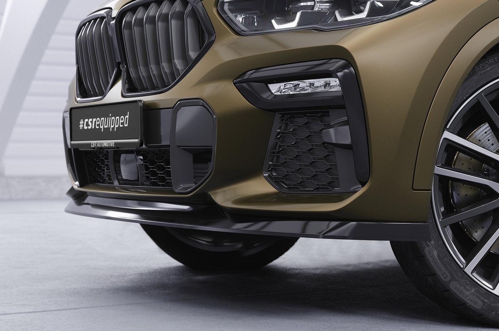 CSR Frontspoiler | Cup-Spoilerlippe mit ABE für BMW X6 (G06) M-Paket / M50i CSL589-L Unlackiert roh (Lackierung erforderlich)