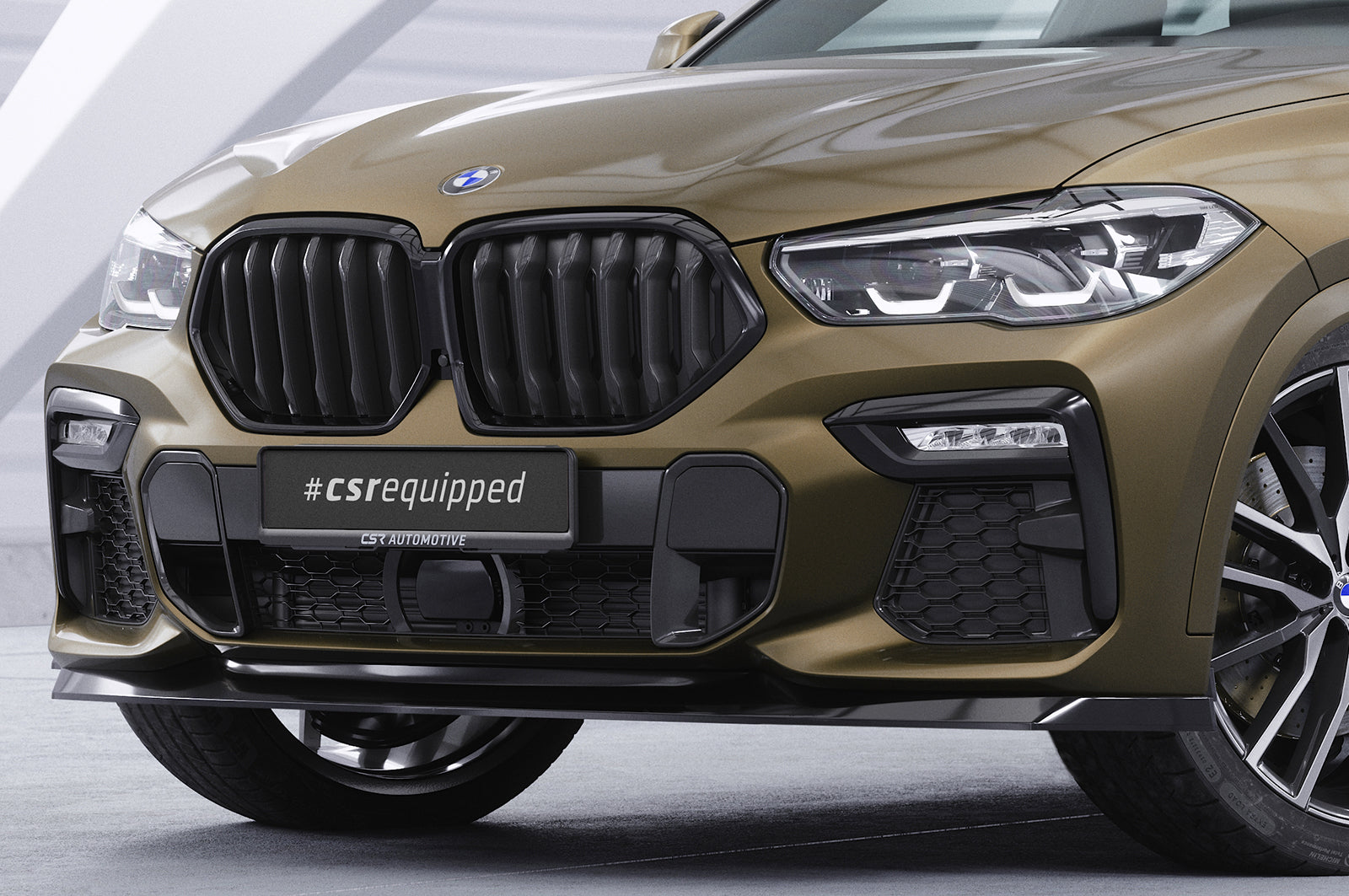 CSR Frontspoiler | Cup-Spoilerlippe mit ABE für BMW X6 (G06) M-Paket / M50i CSL589-L Unlackiert roh (Lackierung erforderlich)
