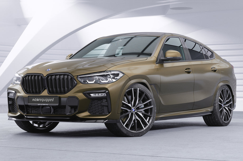 CSR Frontspoiler | Cup-Spoilerlippe mit ABE für BMW X6 (G06) M-Paket / M50i CSL589-G Glossy schwarz Hochglanz (keine Lackierung erforderlich)