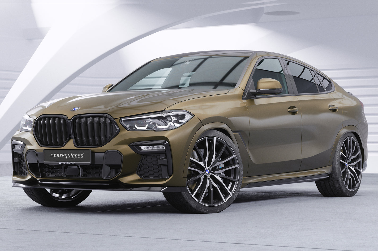 CSR Frontspoiler | Cup-Spoilerlippe mit ABE für BMW X6 (G06) M-Paket / M50i CSL589-G Glossy schwarz Hochglanz (keine Lackierung erforderlich)