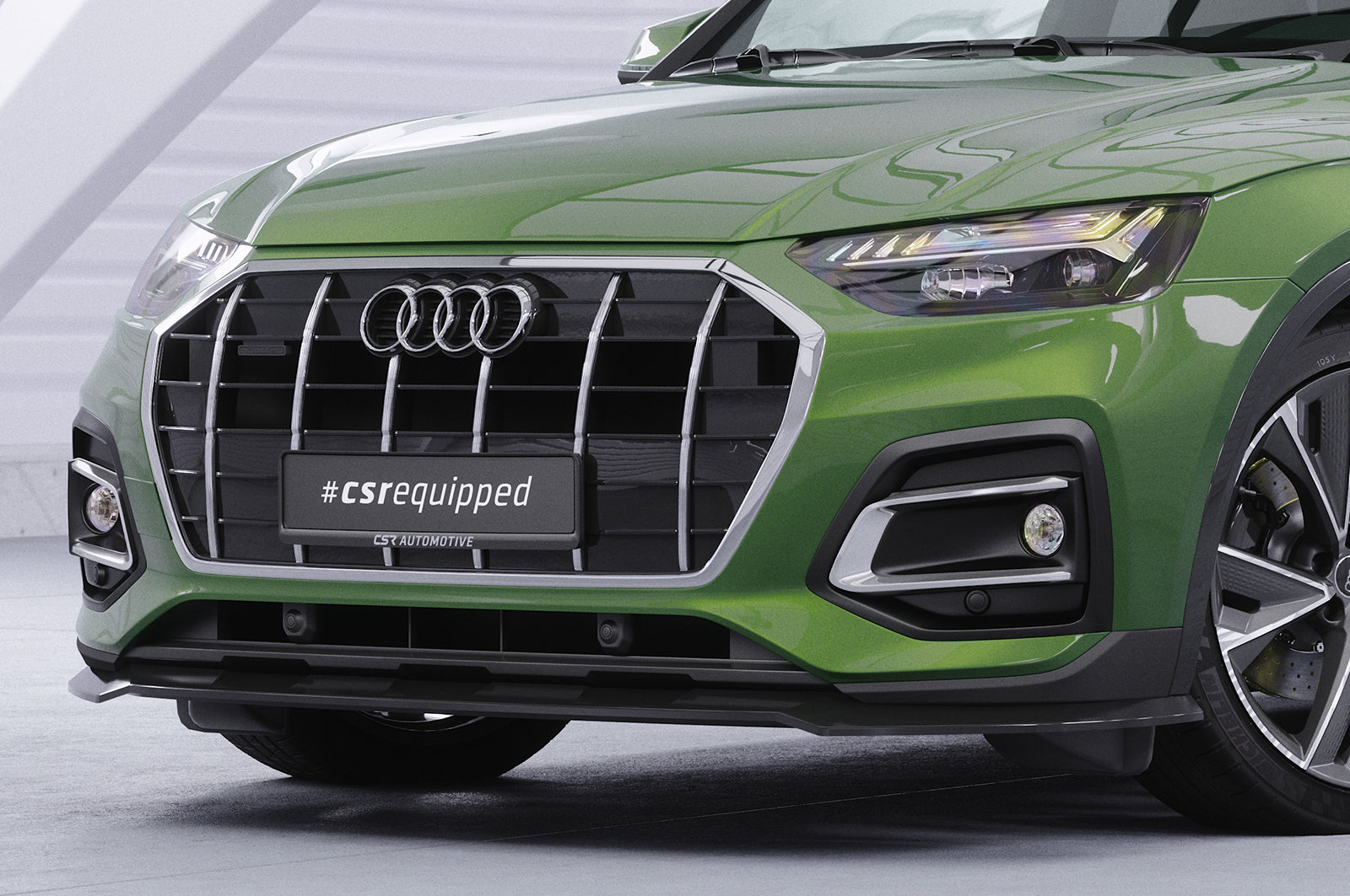 CSR Frontspoiler | Cup-Spoilerlippe mit ABE für Audi Q5 (FY/FYT) CSL590-C Carbon Look Hochglanz (keine Lackierung erforderlich)