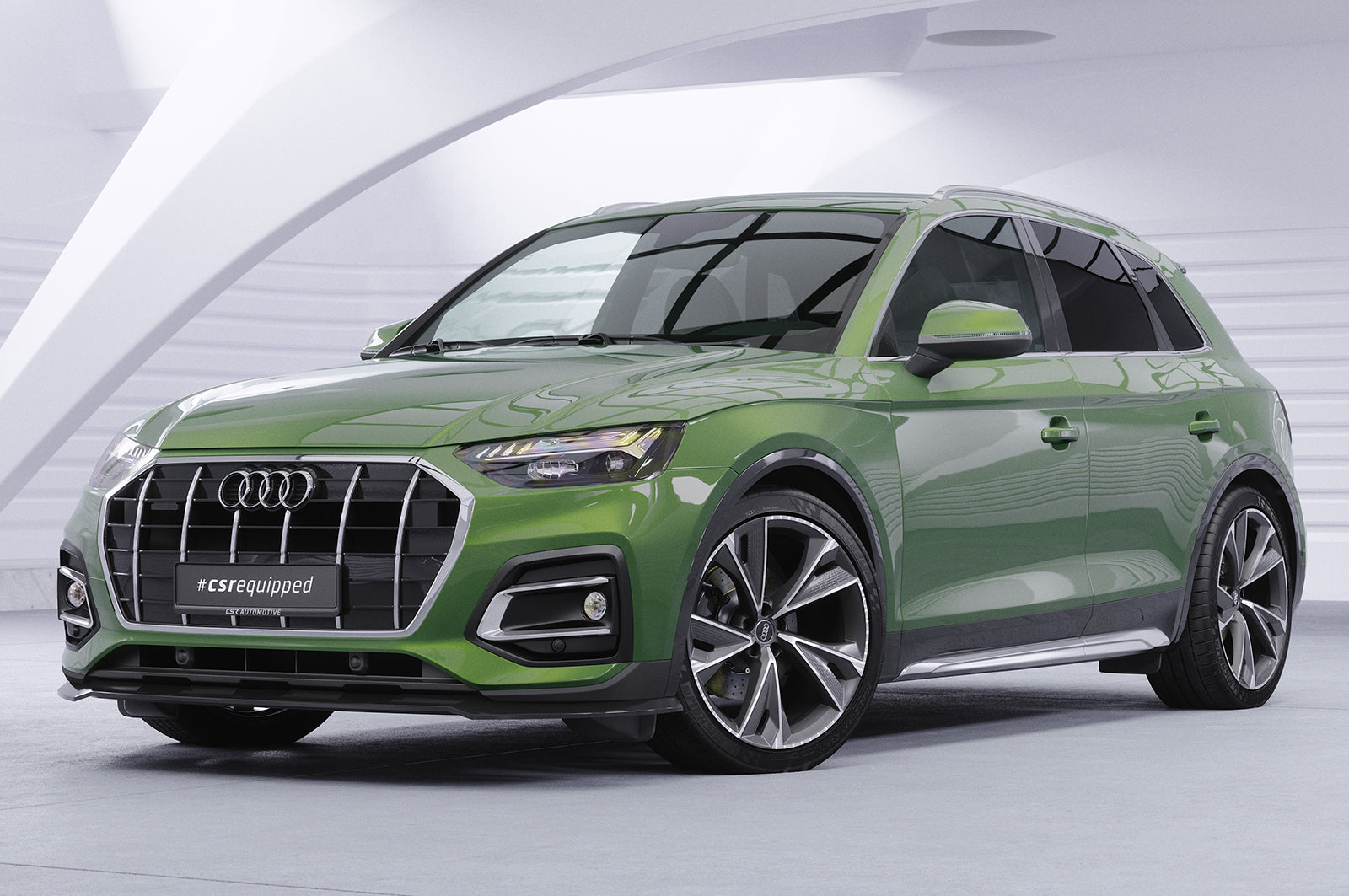 CSR Frontspoiler | Cup-Spoilerlippe mit ABE für Audi Q5 (FY/FYT) CSL590-C Carbon Look Hochglanz (keine Lackierung erforderlich)