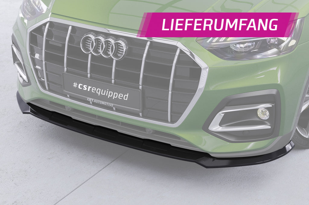 CSR Frontspoiler | Cup-Spoilerlippe mit ABE für Audi Q5 (FY/FYT) CSL590-C Carbon Look Hochglanz (keine Lackierung erforderlich)