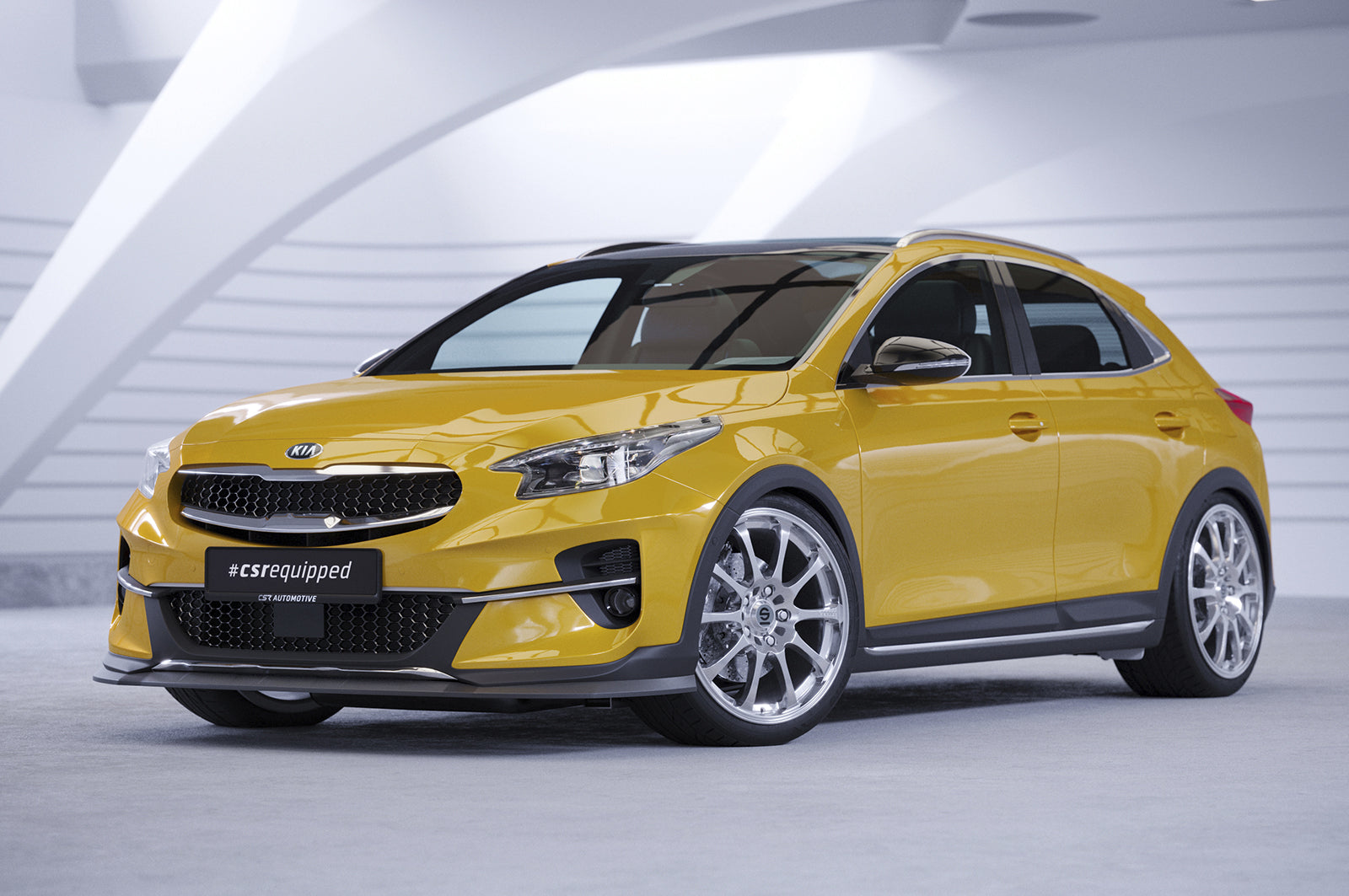 CSR Frontspoiler | Cup-Spoilerlippe mit ABE für Kia XCeed CSL595-G Glossy schwarz Hochglanz (keine Lackierung erforderlich)