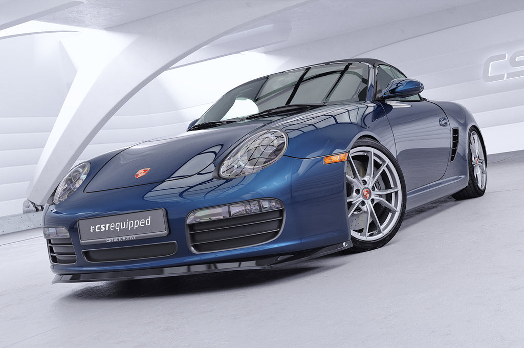 CSR Frontspoiler | Cup-Spoilerlippe mit ABE für Porsche 987 Boxster CSL597-C Carbon Look Hochglanz (keine Lackierung erforderlich)